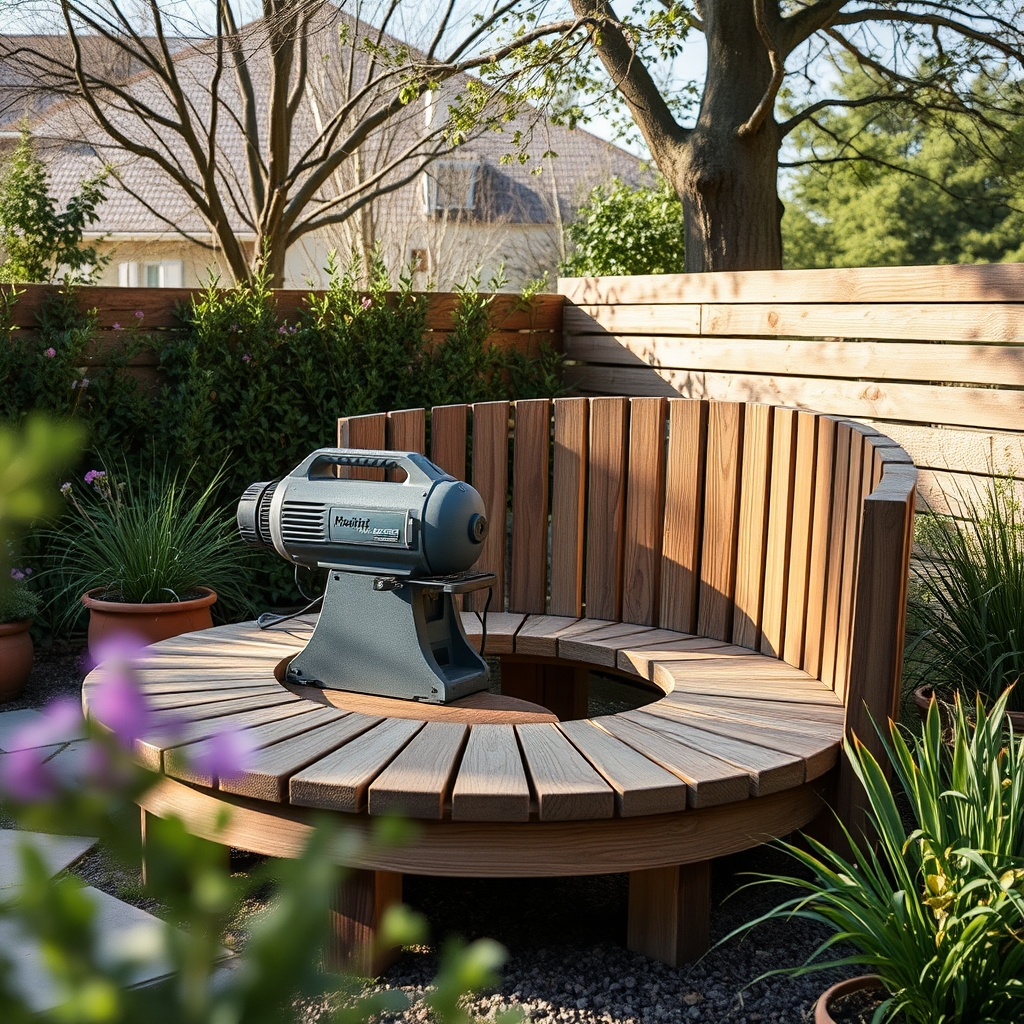 Ressources · banc de jardin en rondin de bois
