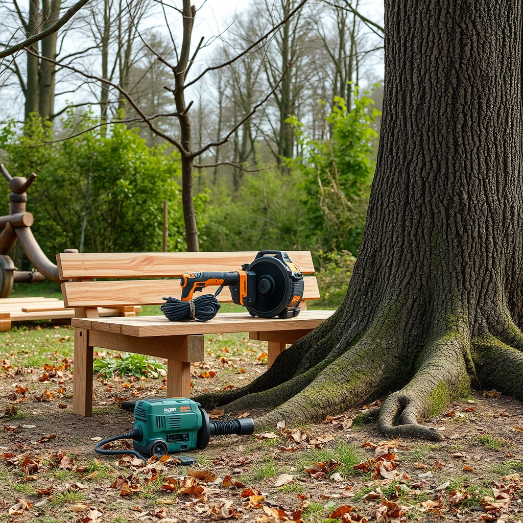 Le matériel nécessaire · fabriquer un banc autour d'un arbre